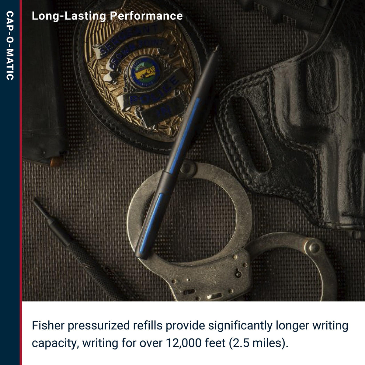 Fisher Space Pen Law Enforcement Cap-O-Matic Pen, Black Ink, Gift Box