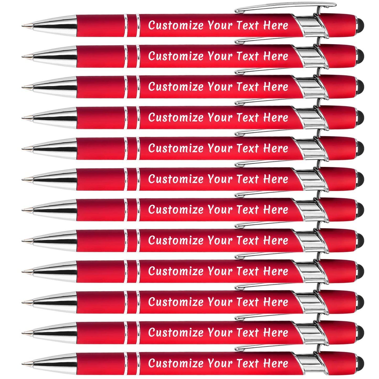 Aolun Personalised Pen,Custom Engraved Ballpoint Pen with Stylus,Soft Touch Metal,Enter Name,Logo