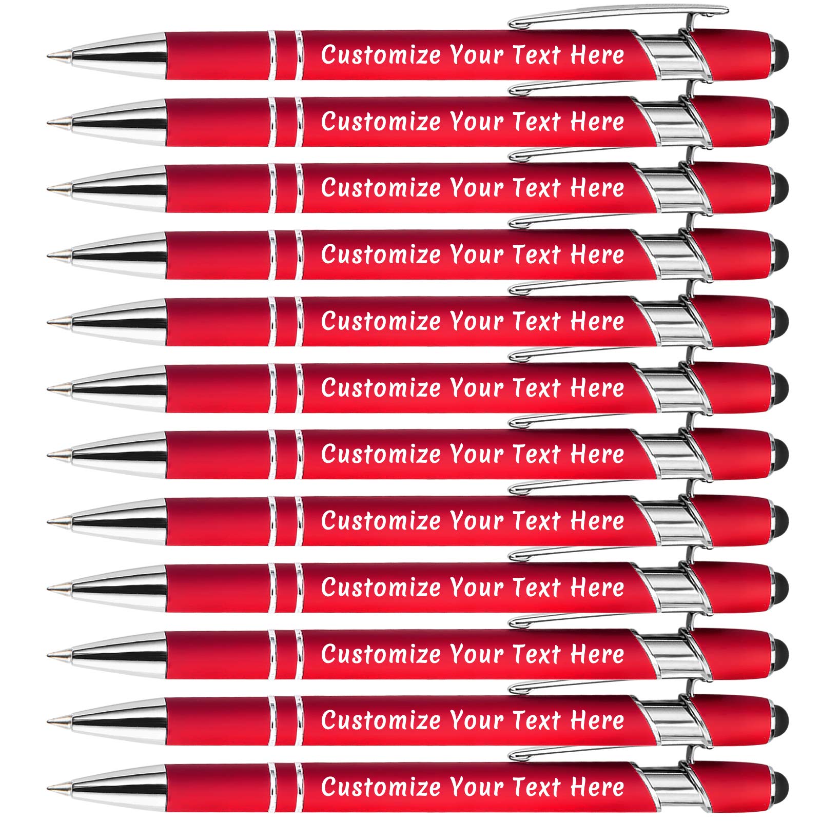 Aolun Personalised Pen,Custom Engraved Ballpoint Pen with Stylus,Soft Touch Metal,Enter Name,Logo