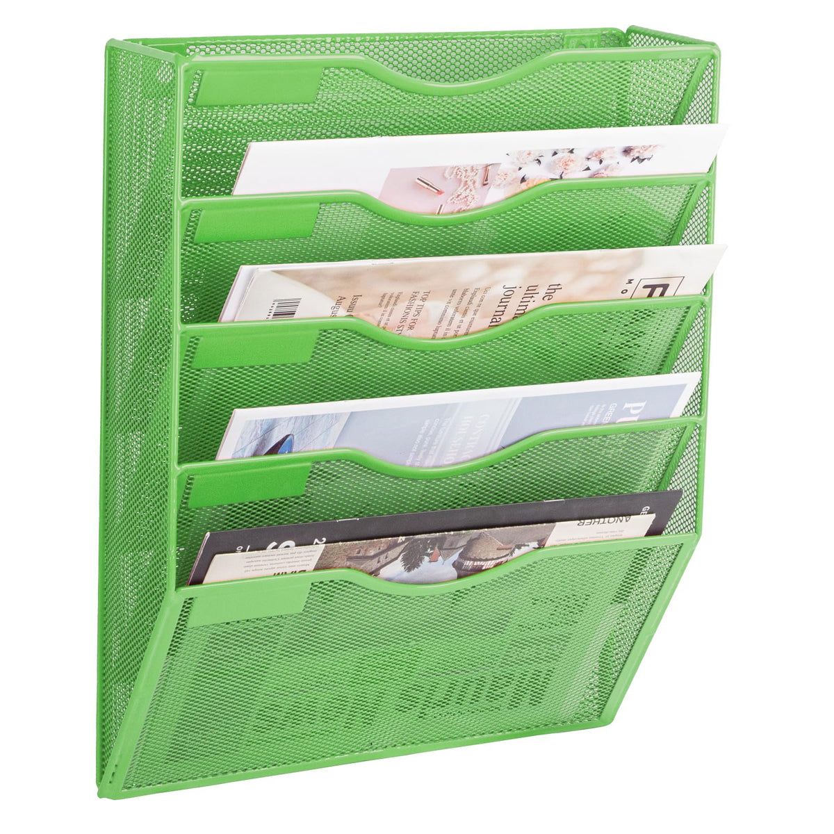 EASEPRES 5 Pocket Mesh Hanging Wall File Organizer, Wall Mounted Mail Paper Document Folder Holder