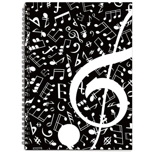 MAXCURY Blank Sheet Music Composition Manuscript Staff Paper Art Music Notebook Black 100 Pages