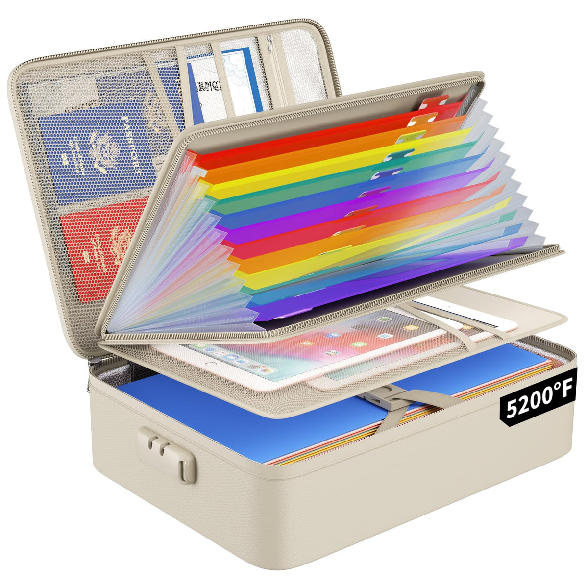 ENGPOW Fireproof File Organizer Bag with 13 Pockets Accordion File Folder