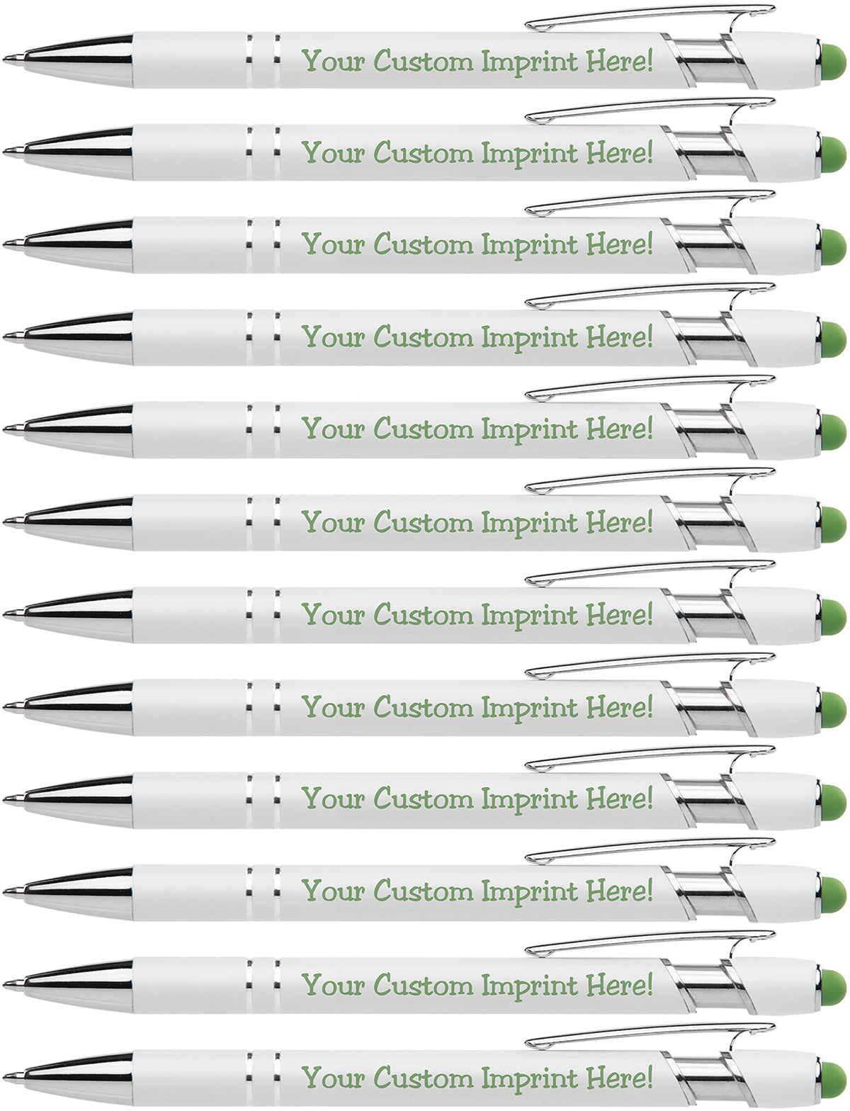 ExpressDesigns™ - Premium Custom Pens with Stylus | Beautiful White | Personalized Soft-Touch Metal