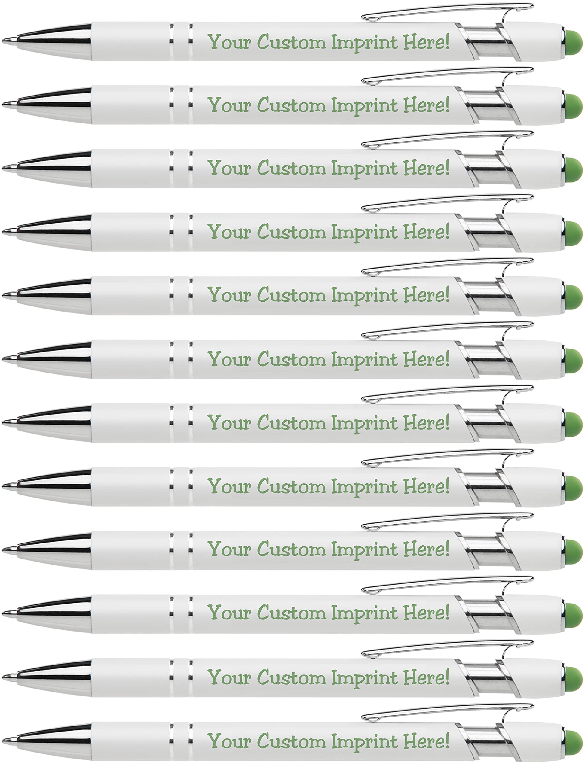 ExpressDesigns™ - Premium Custom Pens with Stylus | Beautiful White | Personalized Soft-Touch Metal