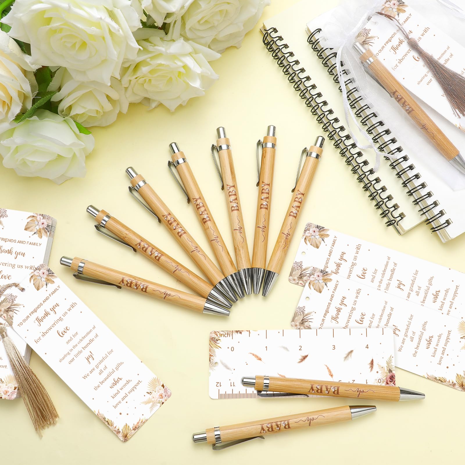 Gilprop 50 Sets Baby Shower Favors for Guests Includes 50 Baby Shower Ballpoint Pens 50 Thank You