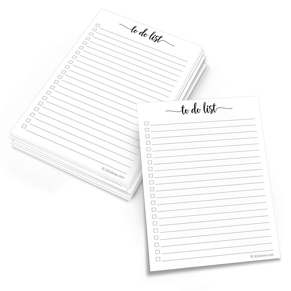 321Done To Do List Cards, Large 5x7, Set of 50, with Date