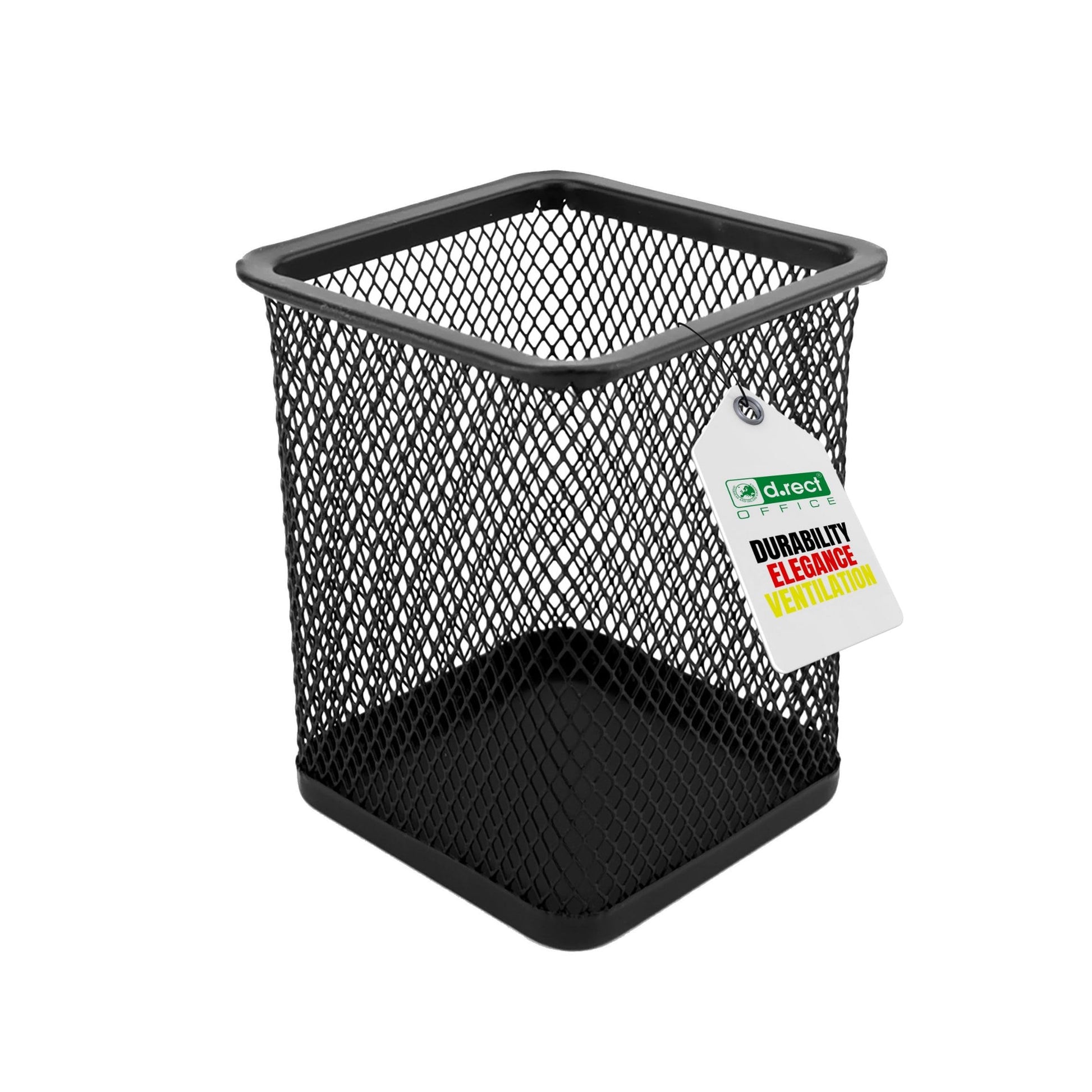 D.RECT Metal Square Pen Holder | Pen Holder Cube Made of Wire Metal | Mesh Multifunctional Cup for