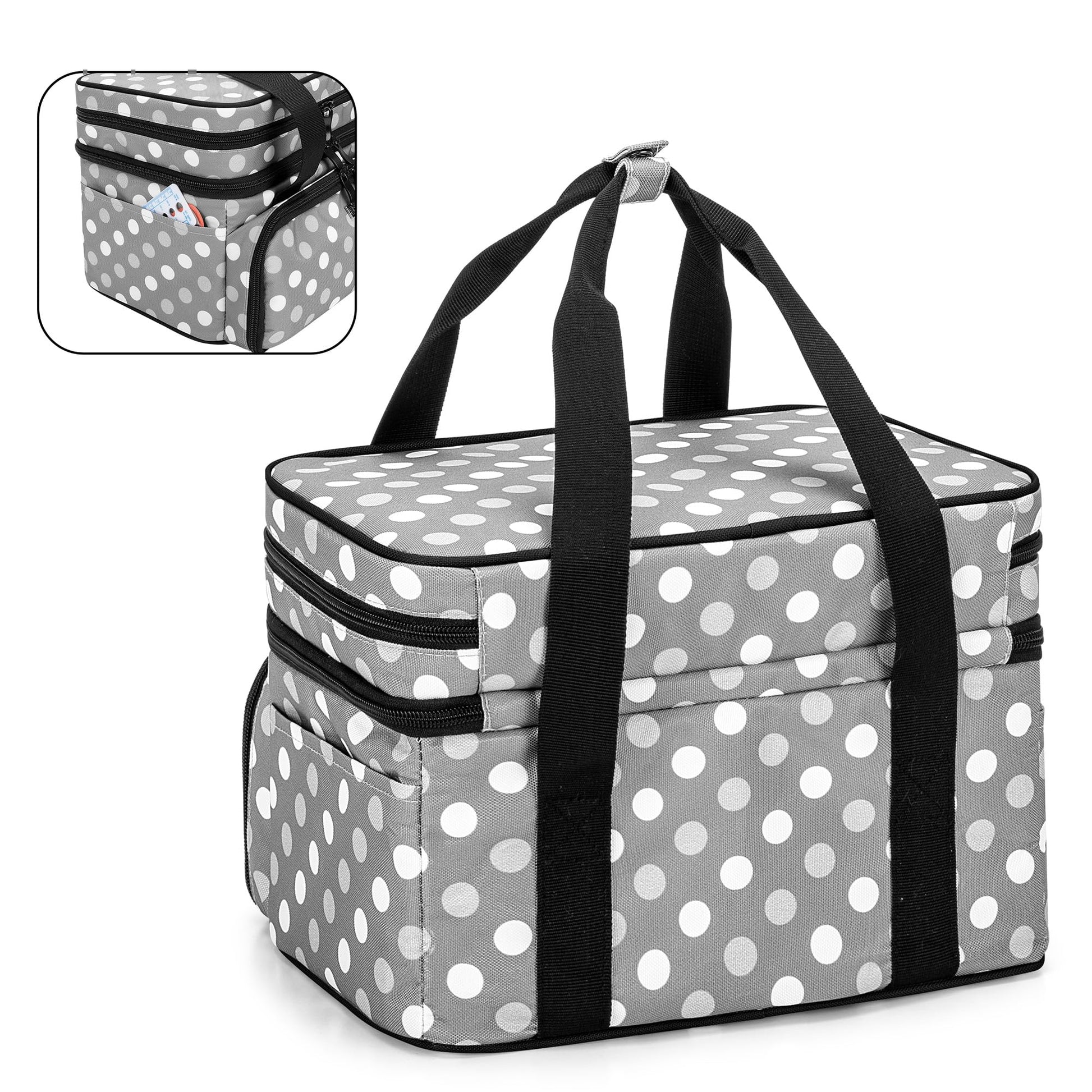 BAFASO Double Layer Sewing Accessories Organizer, Polka Dots