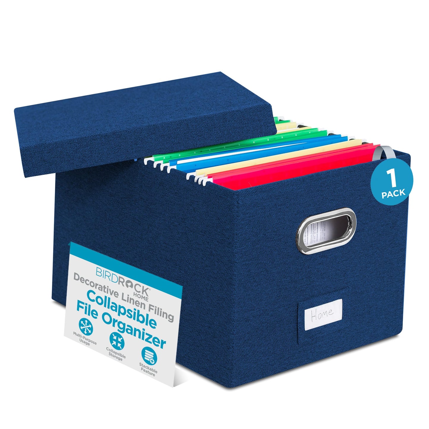 Internet's Best Collapsible File Storage Organizer - Decorative Linen Filing & Storage Office Box