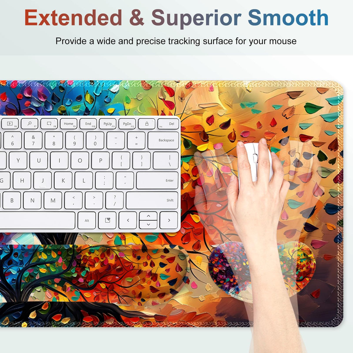NXZGO Large Gaming Mouse Pad Set, 4 in 1 Ergonomics Keyboard Desk Mat with Memory Foam Wrist Rest