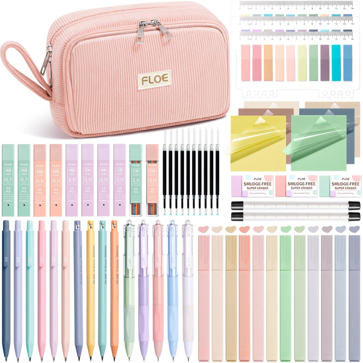 62PCS Aesthetic School Supplies Cute Back to School Supplies Stationary Set