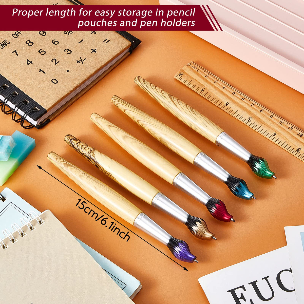 Outus 30 Pieces Bamboo Paintbrush Pens for Art Teachers Gifts