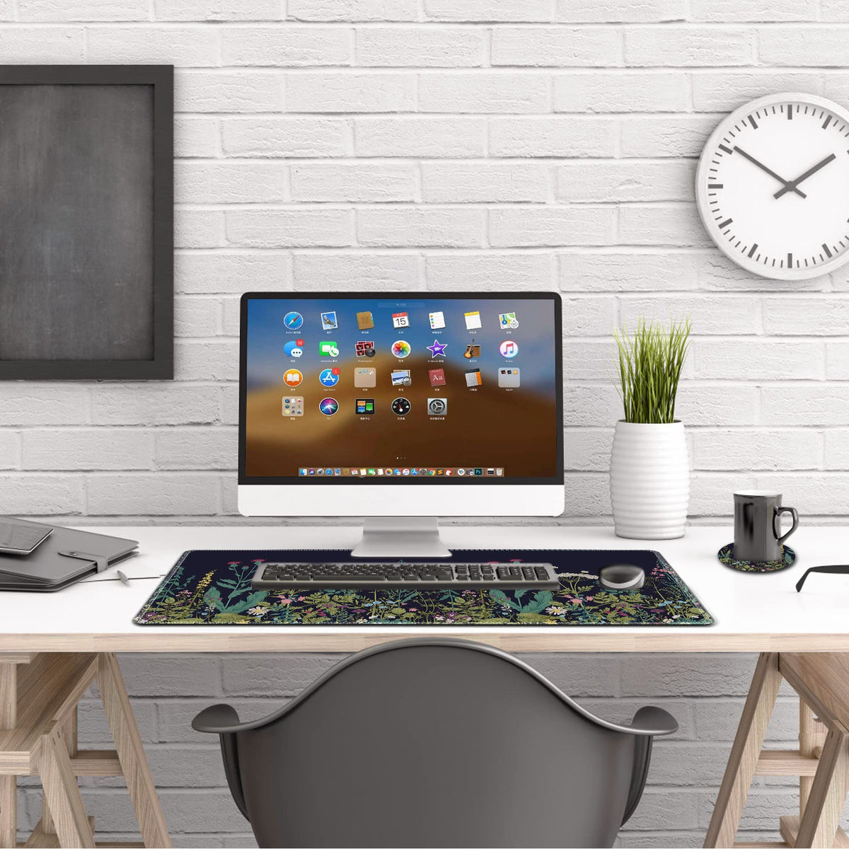 AIMSA Large Gaming Mouse Pad Extended Mouse Pad with Stitched Edge, Keyboard Mouse Mat Non-Slip