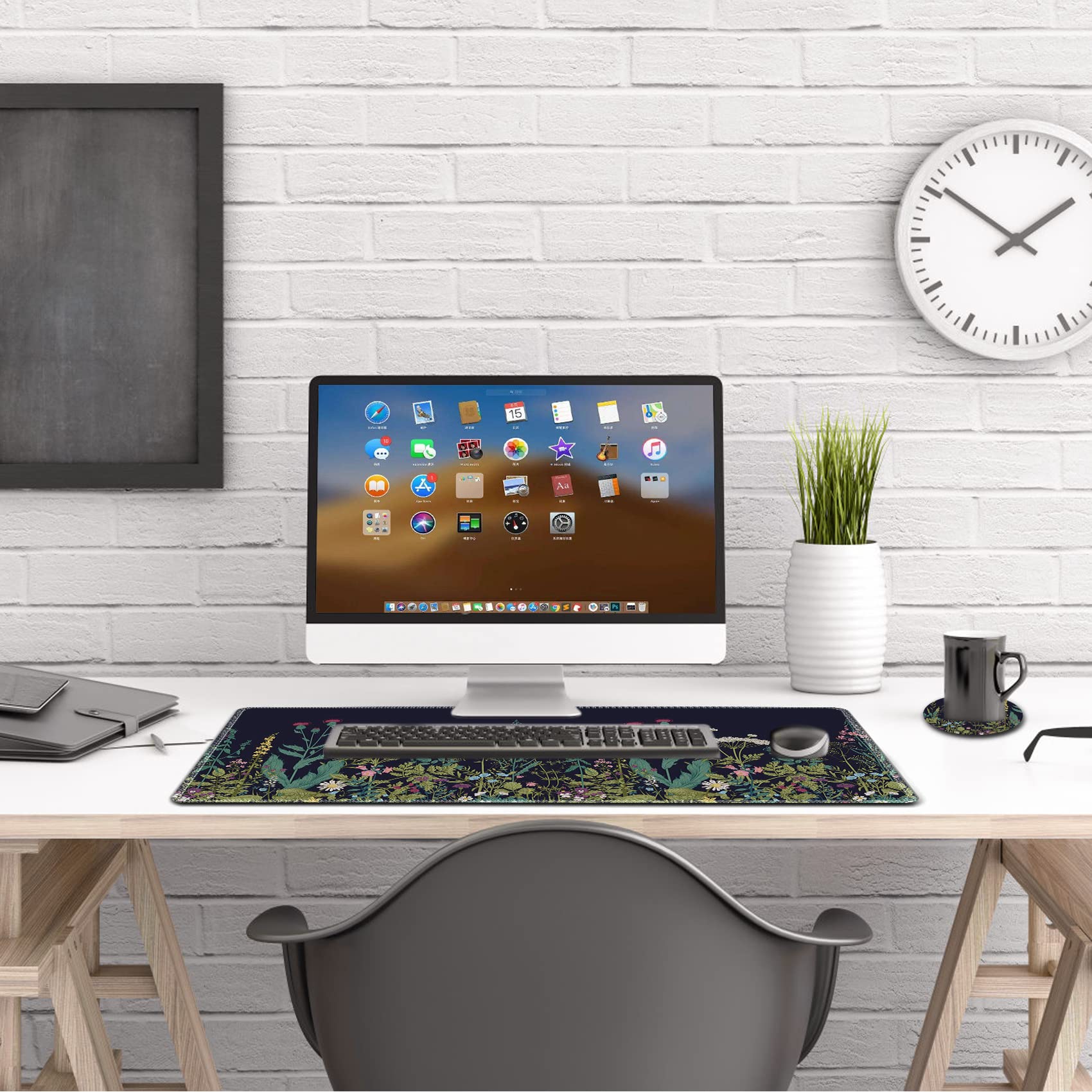 AIMSA Large Gaming Mouse Pad Extended Mouse Pad with Stitched Edge, Keyboard Mouse Mat Non-Slip