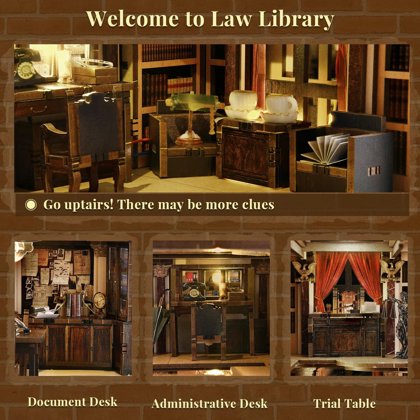 CCCDF DIY Book Nook Kit for Adults and Teens, Miniature Dollhouse Booknook Kit, 3D Wooden Puzzle