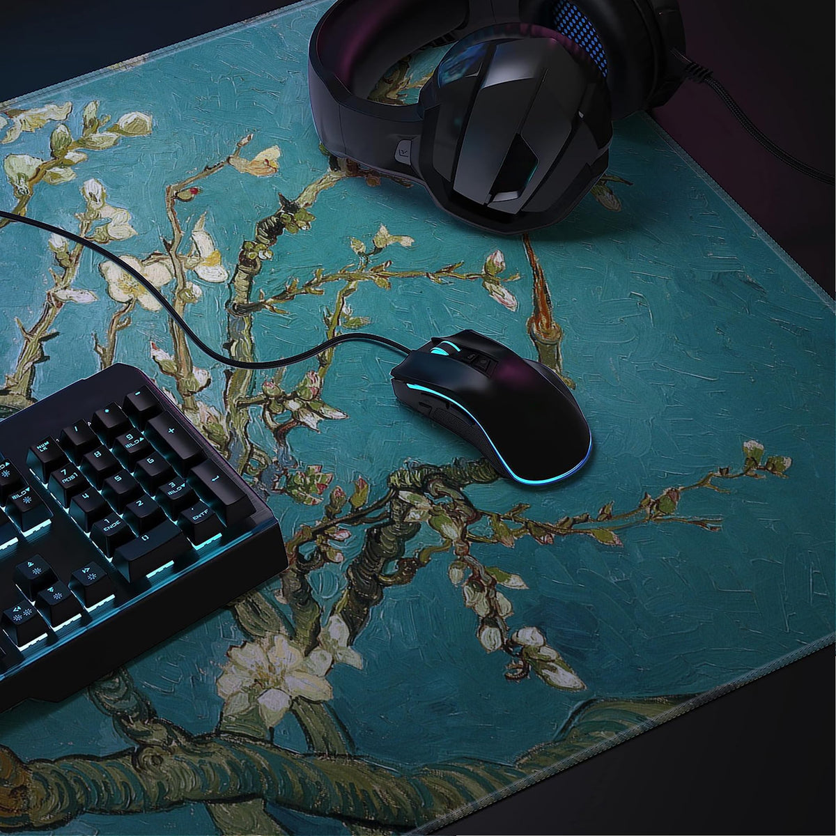 LL-COEUR XXL Landscape Gaming Mouse Pad Computer Keyboard Mat Office Desk Pad (Apricot, 39.3" x