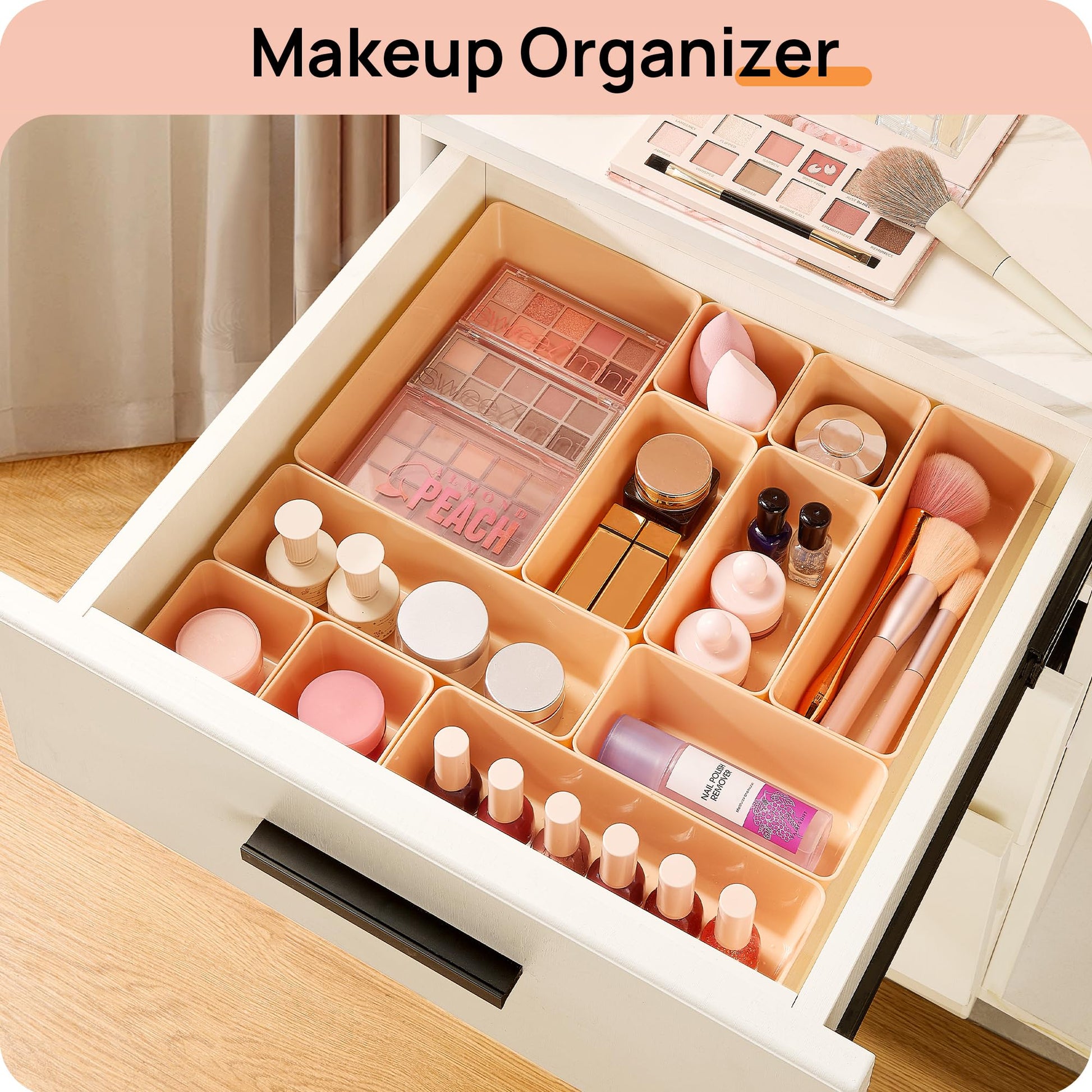 Vtopmart 25 Pack Plastic Drawer Organizers with Non-slip Rubber Pads