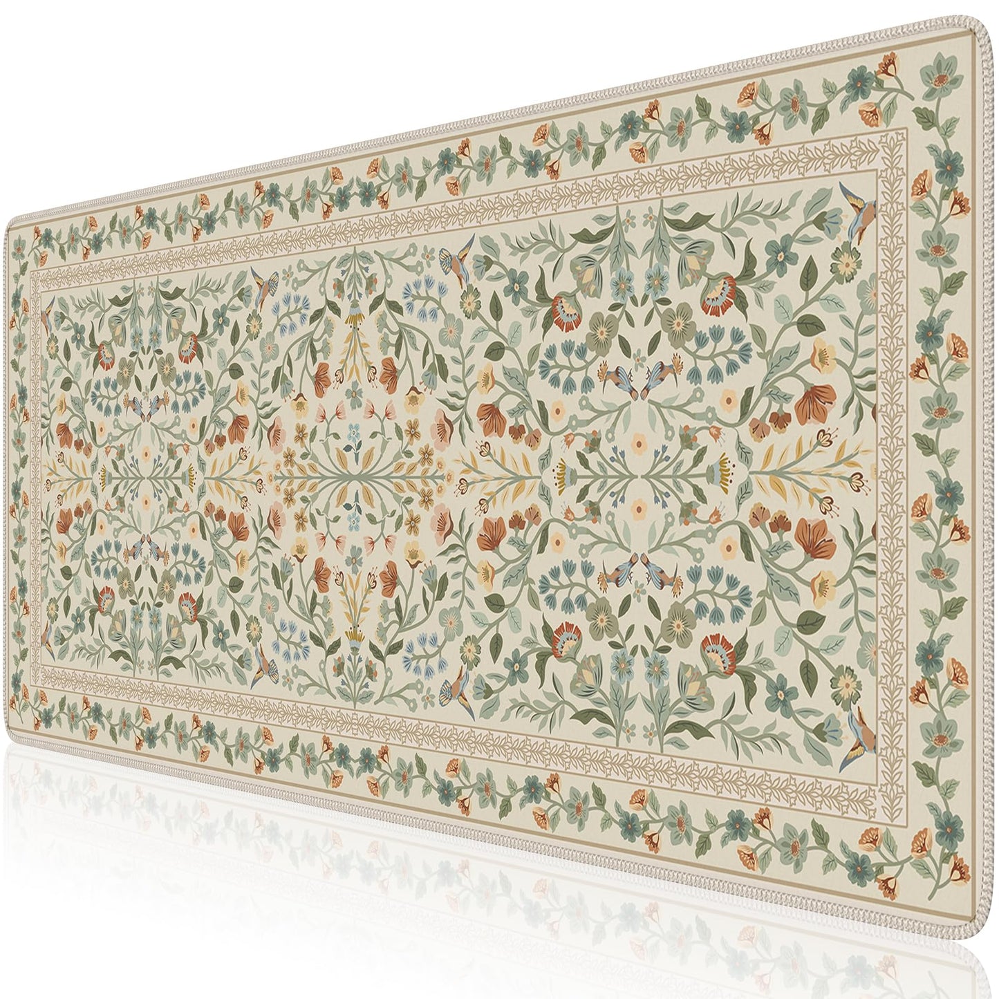iCasso Desk Mat for Keyboard and Mouse, Large Mouse Pad, 35.4x15.7in,Beige