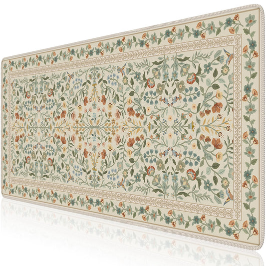 iCasso Desk Mat for Keyboard and Mouse, Large Mouse Pad, 35.4x15.7in,Beige