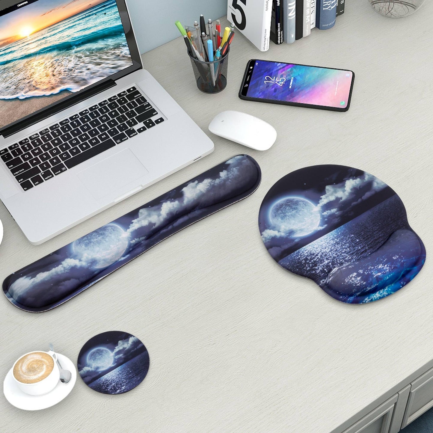 Wiabsi Mouse Pad and Keyboard Wrist Rest Support,Ergonomic Mouse Pad Set