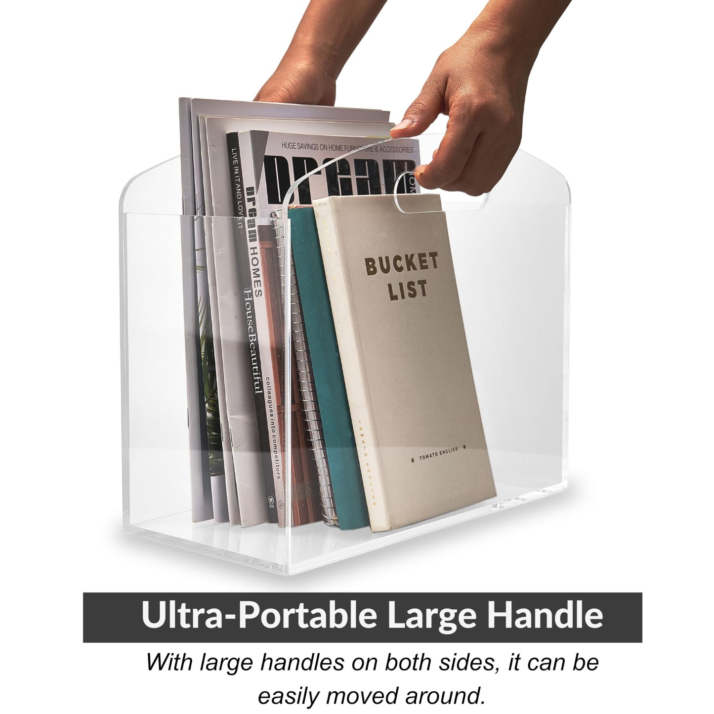 Meicloud Magazine Rack - Clear Acrylic Magazine Holder, Acrylic Newspaper Stand Organizer with