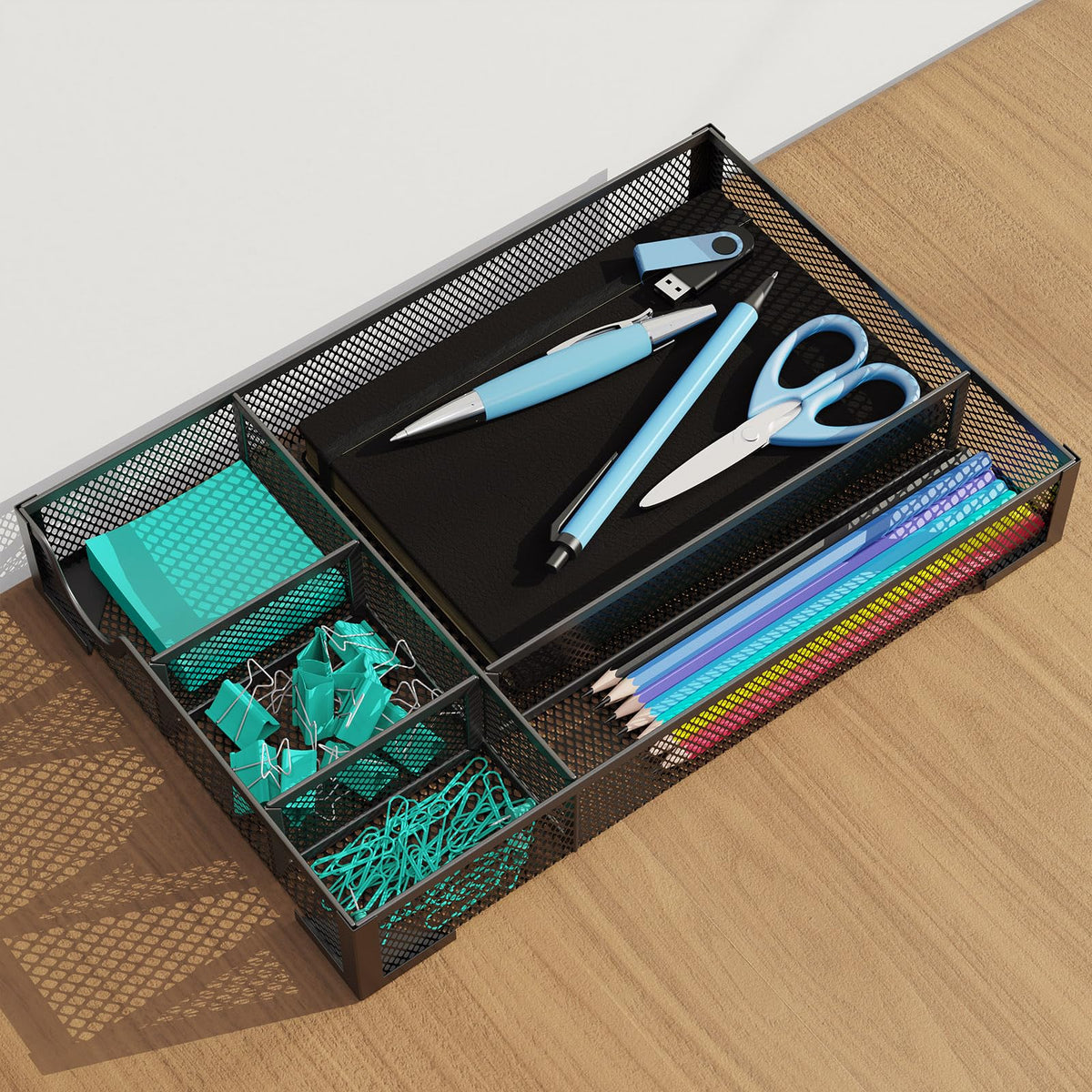 ITAYVAN Desk Drawer Organizer, Office Desk Organizer Tray with 5 Dividers, Pen Pencil Drawer