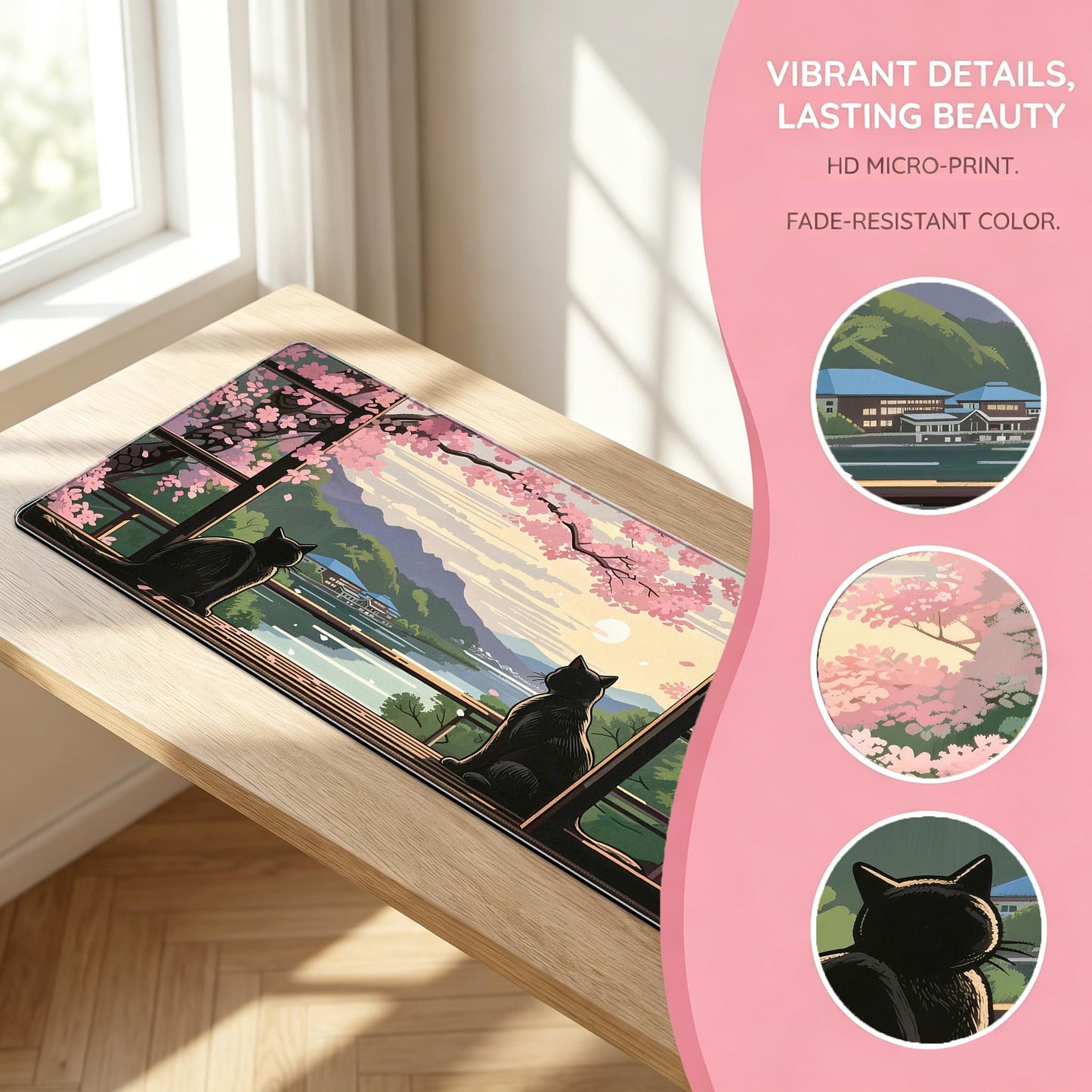 PEPYJAN Large Mouse Pad, Rubber, Non-Slip Base, Fade-Resistant for Gaming and Office, 31.5 x 11.8