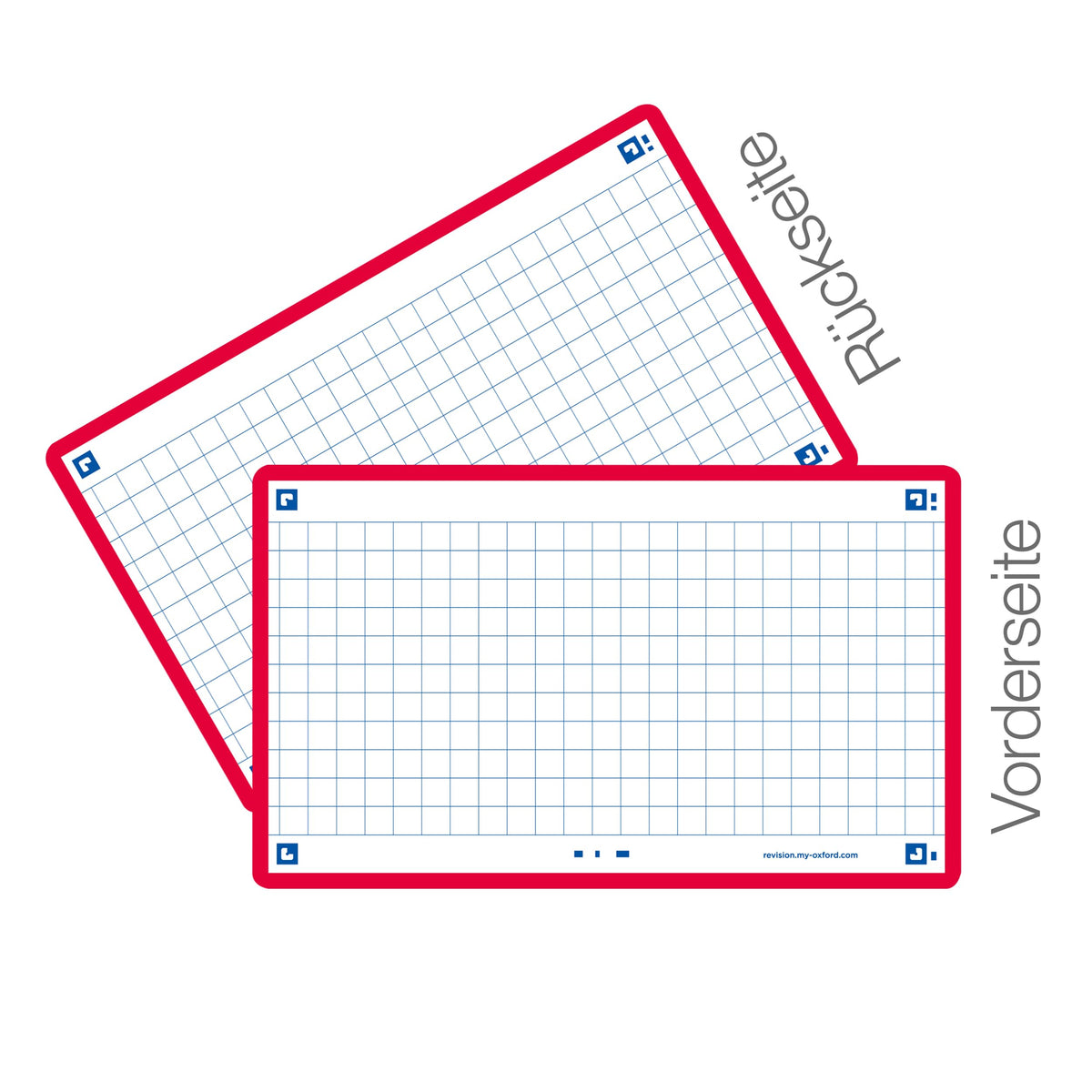 Flash Cards by Oxford, Squared with Red Frame, Pack of 80 Cards, 7.5x12.5cm Size,400133858