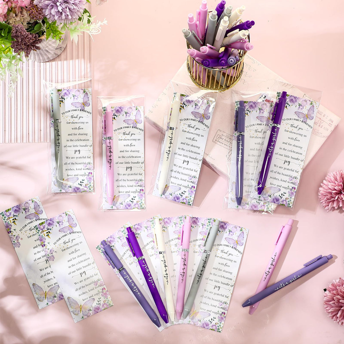 Engrowtic 50 Set Butterfly Baby Shower Party Favors for Guests