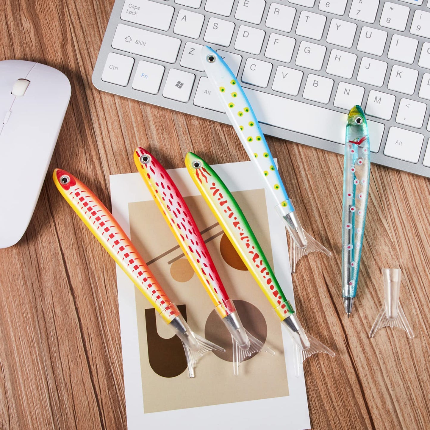 Outus 50 Pieces Fish Pens Fishing Birthday Party Favors Decoration Writing Ballpoint Pens for