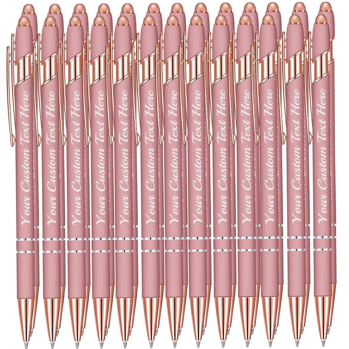 Up to 504 Pcs Personalized Pens with Stylus Name Free Engraving,Custom Metal Pens for Men Women
