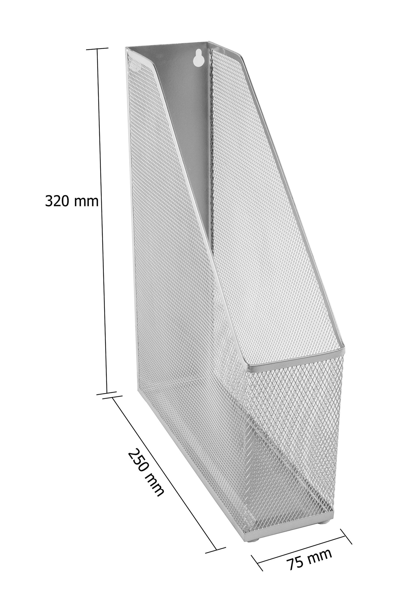 OSCO Silver Wiremesh Magazine Rack | Folder Storage | File Organiser | 1 Section | Desk Tidy |