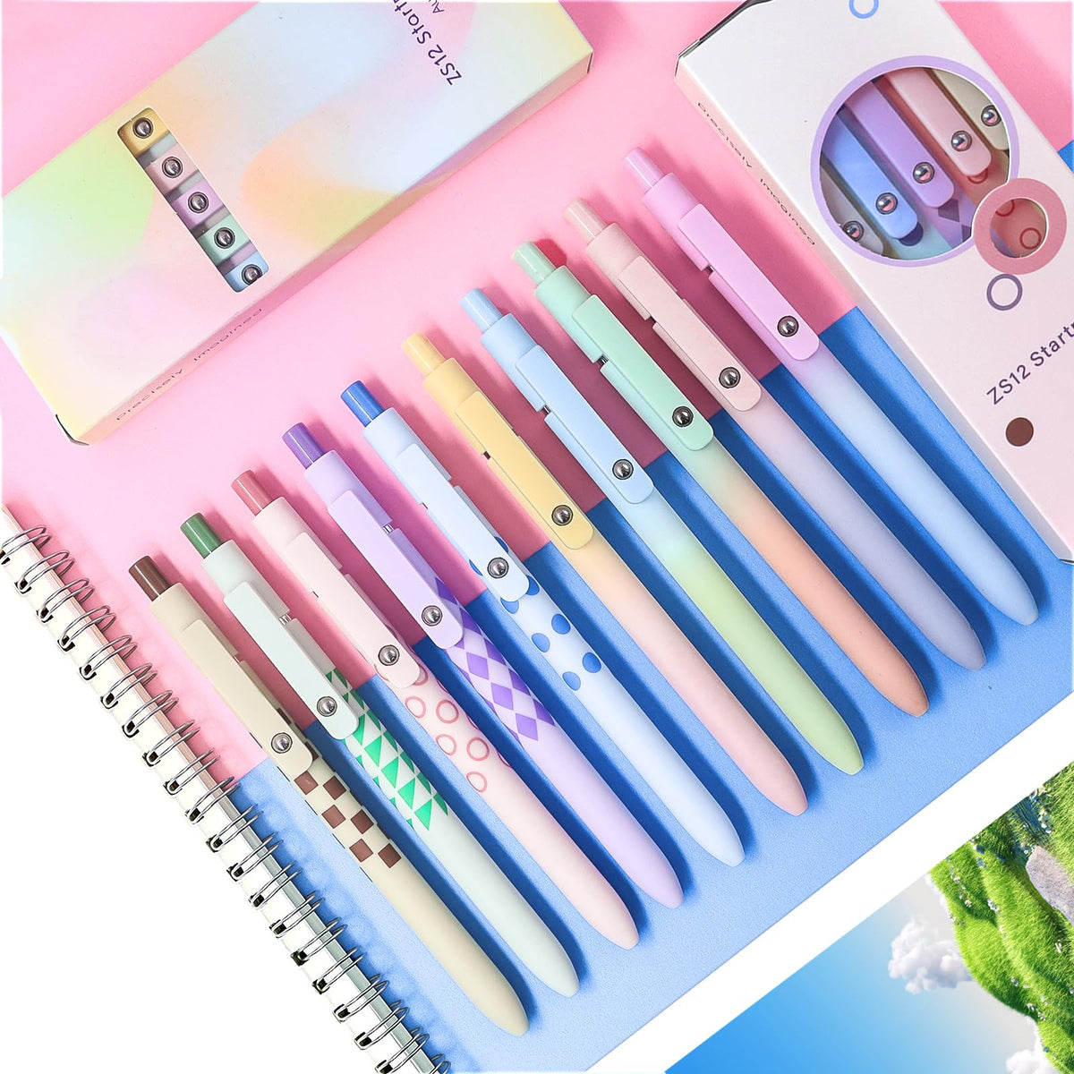 YOXMJDB Gel Pens,10 Pcs Medium Point Smooth Writing Pens Cute Pens for Women, High-End Series 0.7mm