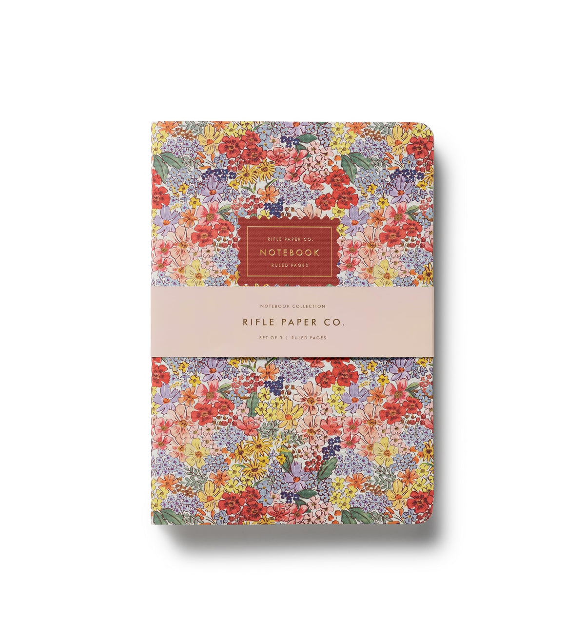 RIFLE PAPER CO. Mimi Stitched Notebook Set, 3 Full-Color Notebooks