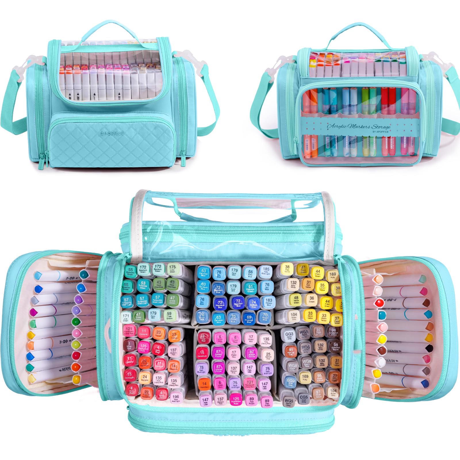 Large Marker Organizer Case for Up to 300 Markers, Marker Storage Bag