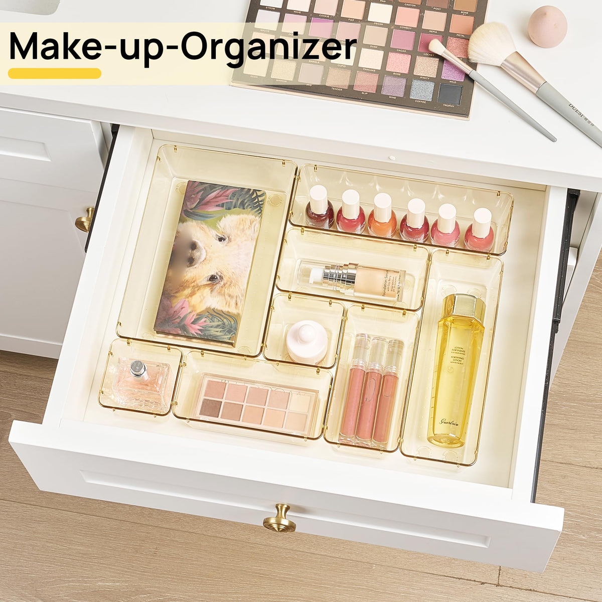 Vtopmart 25 Pack Plastic Drawer Organizers with Non-slip Rubber Pads