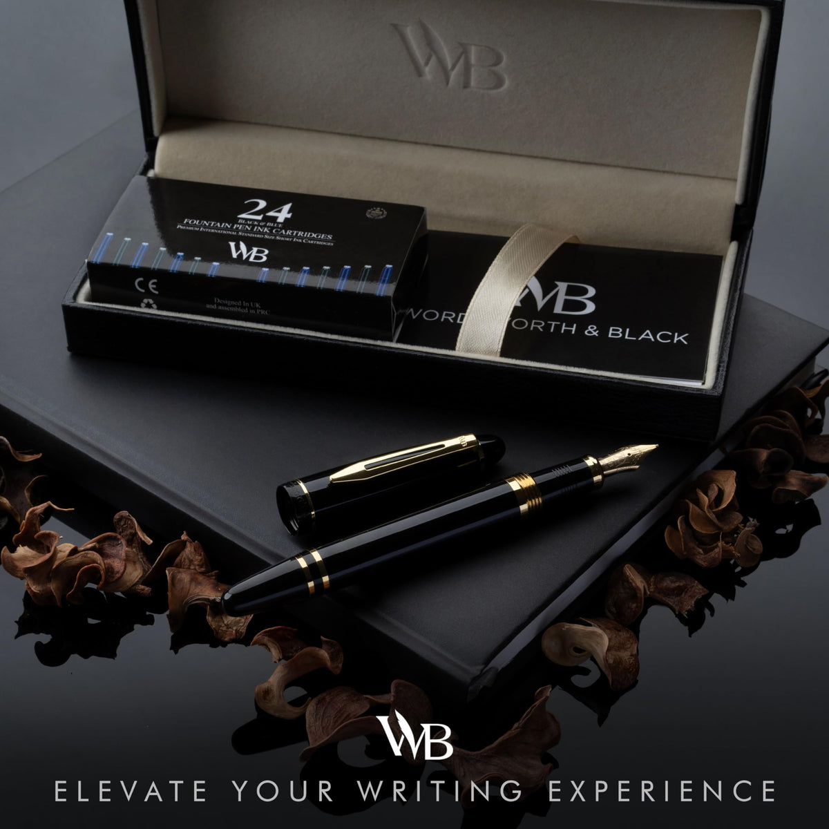 Wordsworth & Black Majesti Fountain Pen Set for Writing, Extra Fine Nib