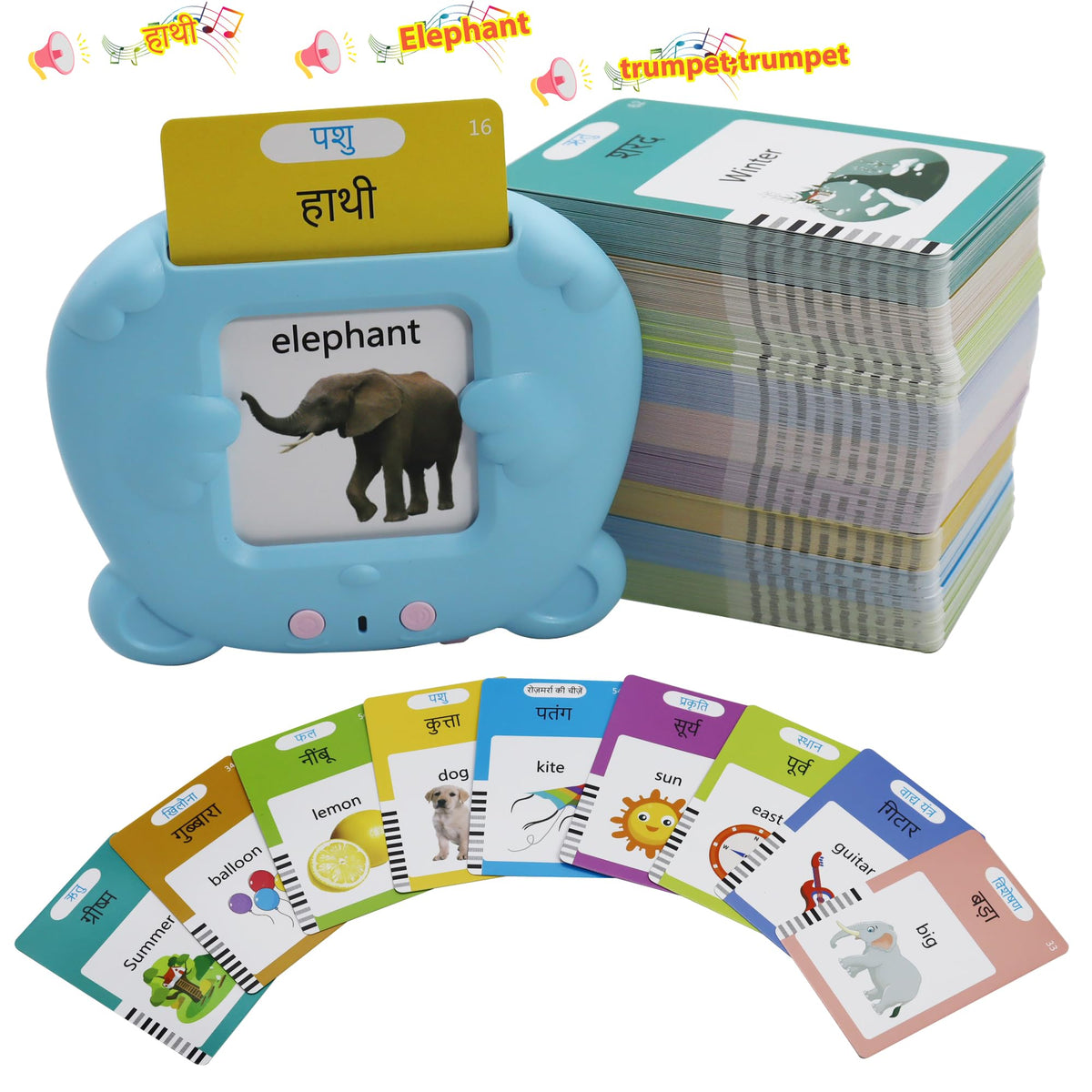 MAYAPHILOS 510 Sight Words Hindi and English Talking Flash Cards