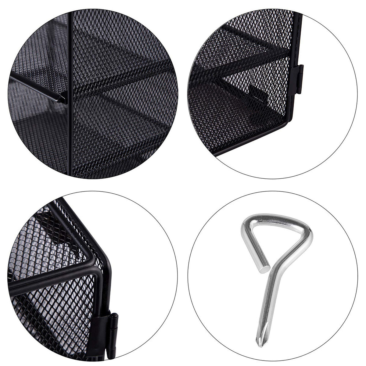 EASEPRES 5 Slot Mesh Desk Organizer Tray, File Paper Letter Folder Holder Desktop Paper Sorter Mail