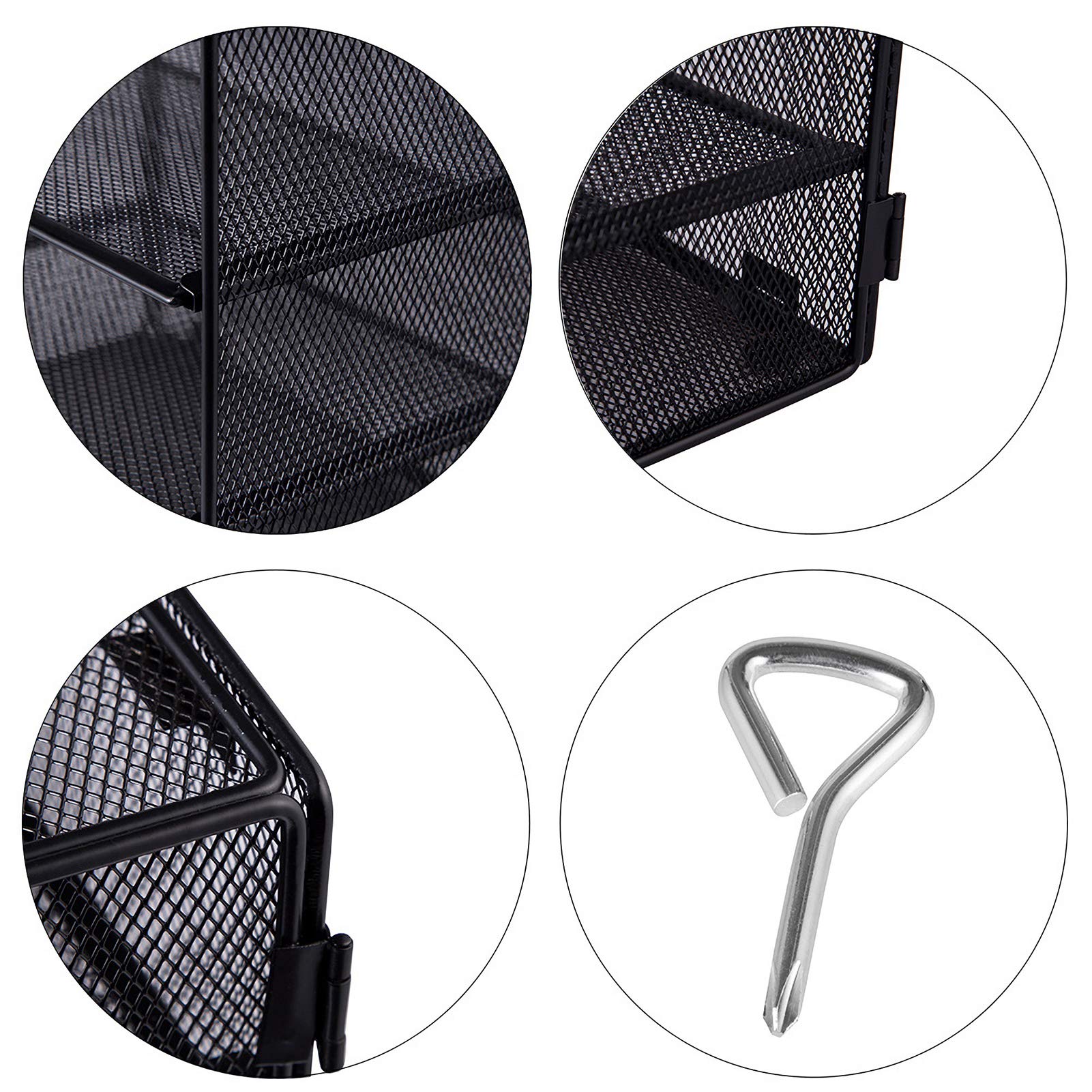 EASEPRES 5 Slot Mesh Desk Organizer Tray, File Paper Letter Folder Holder Desktop Paper Sorter Mail