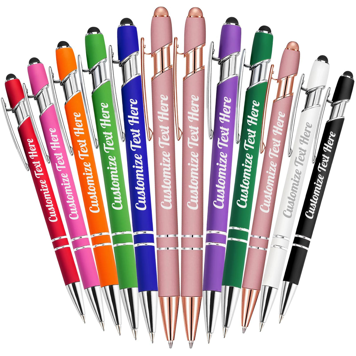 Up to 500 Personalized Pens Bulk Custom Ballpoint Pens with Business Name Message Logo, Customized