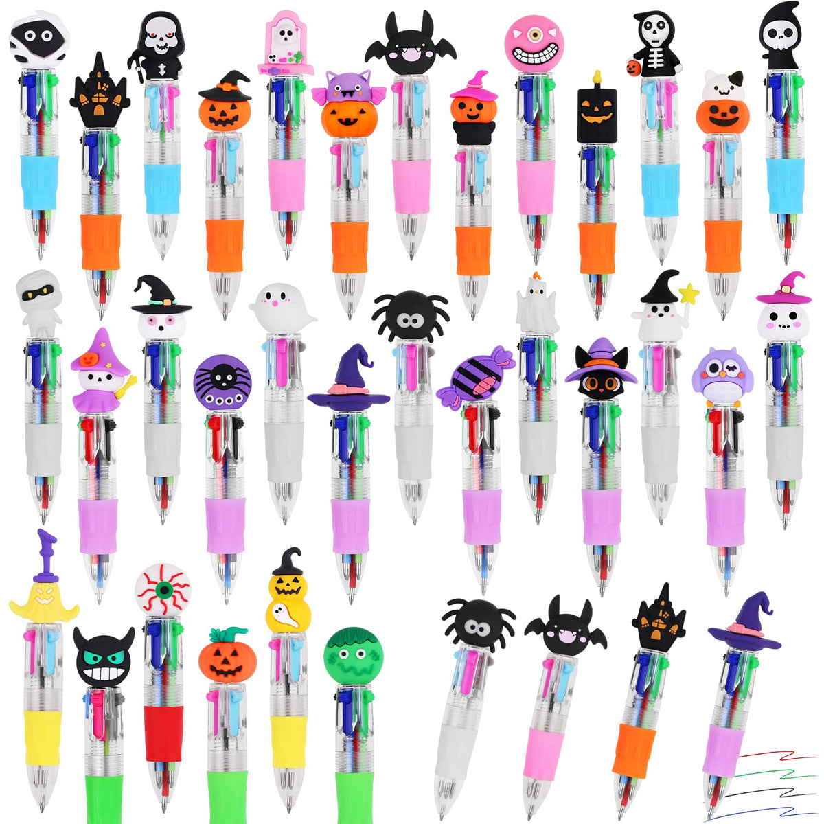CZWZ 32Pcs Mini Multicolor Pens in One 4-in-1 Cute Pens Bulk, Ballpoint Pen for Birthdays and