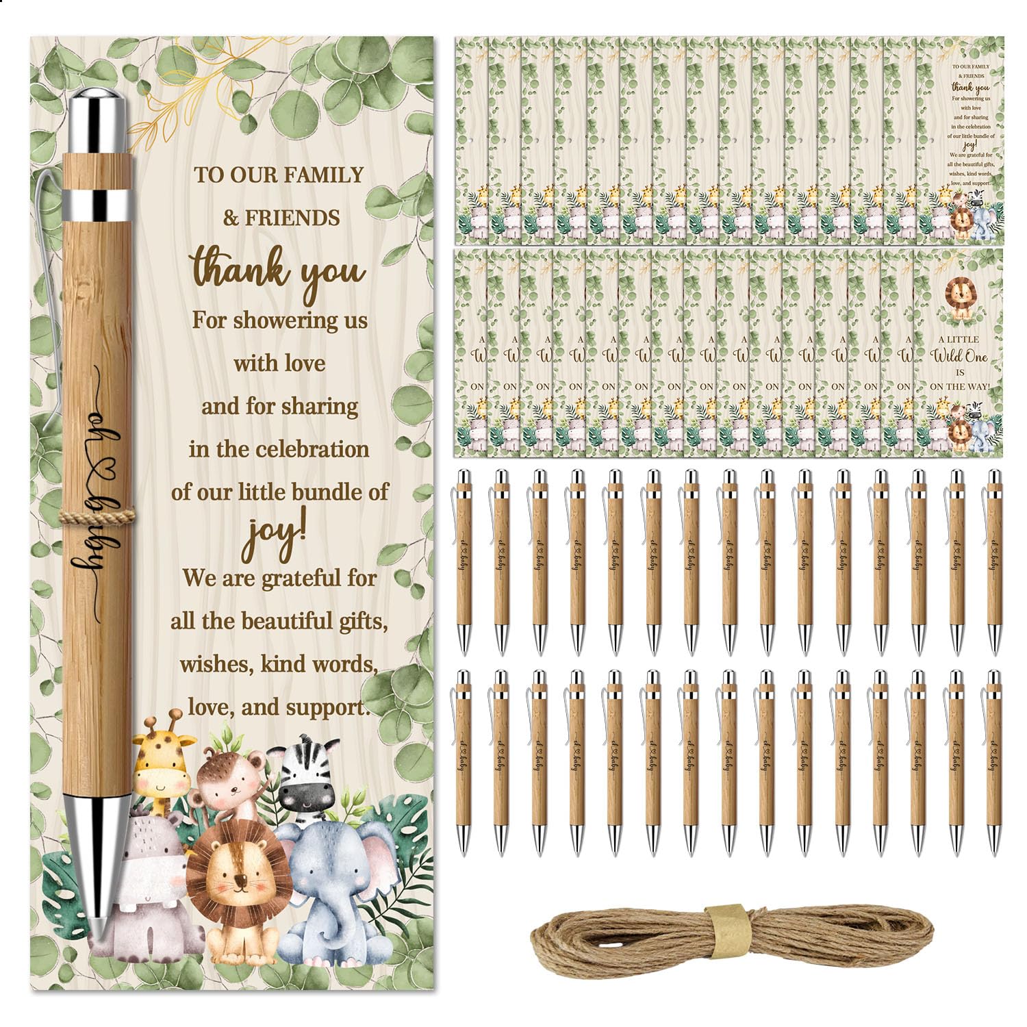 Toerifer 30 Pcs Jungle Baby Shower Gifts, Gender Reveal Souvenirs Prizes, Baby Shower Favors for 30