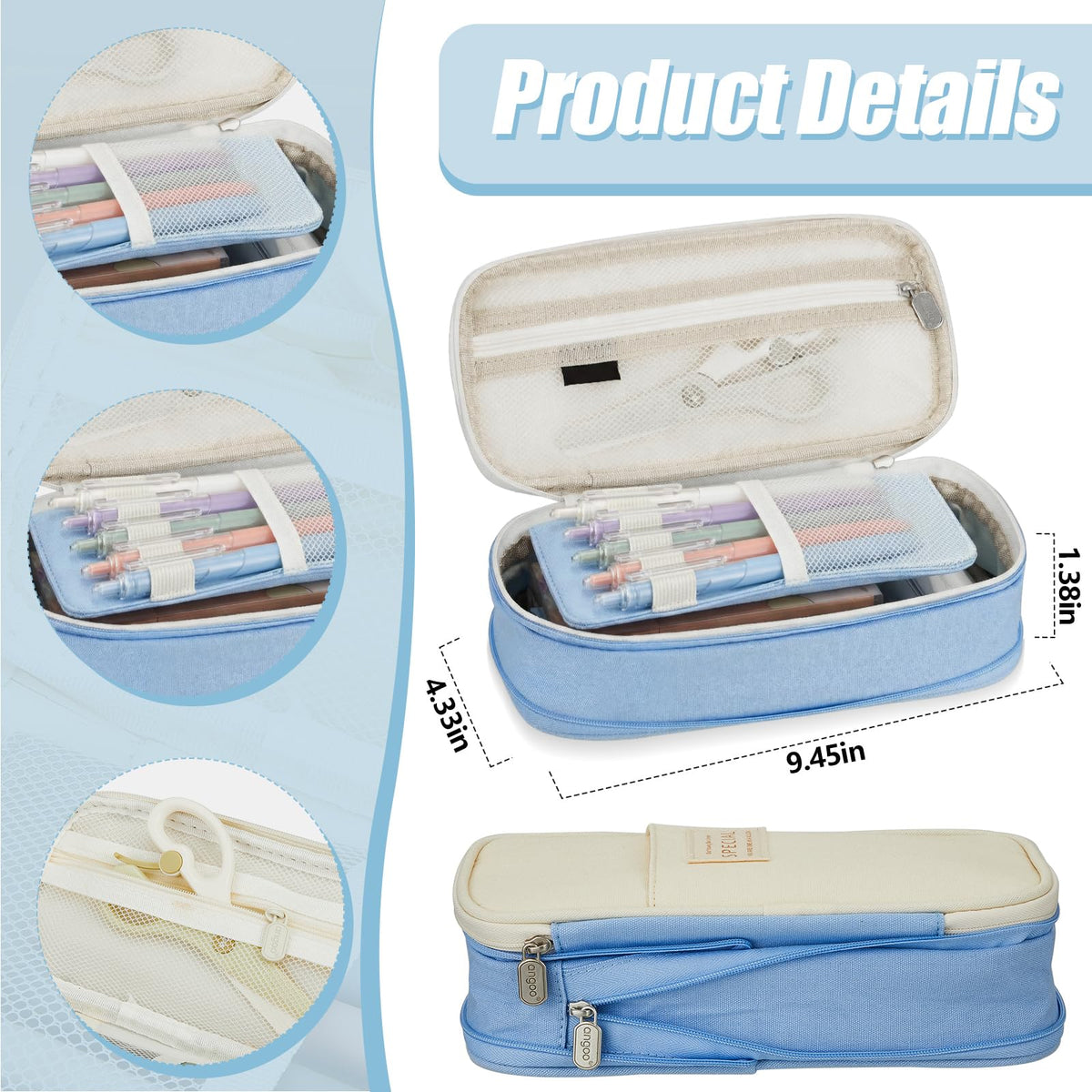 Jutom 39 Pcs Aesthetic Book Annotation Kit,Light Blue,Cute Style