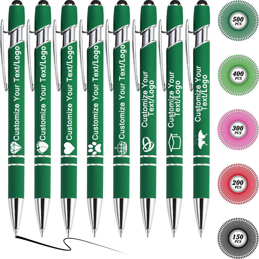 MOUZYLCASE 12 Pcs Personalized Pens Custom Ballpoint Pens with Name Logo Customized Ink Pens with
