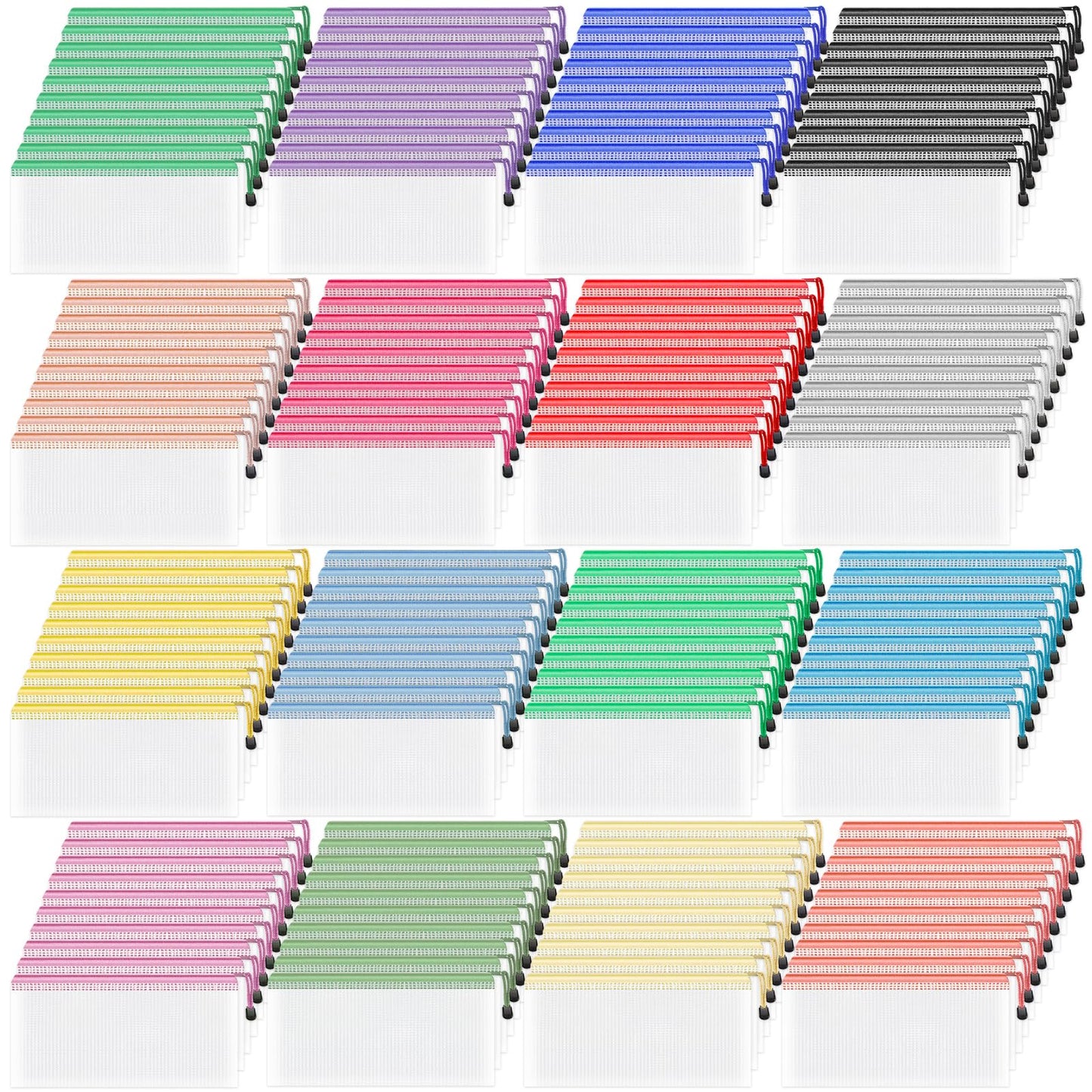 Smarpau 160pcs Pencil Pouch Bulks, 16 Colors Small Pouch for Organizing