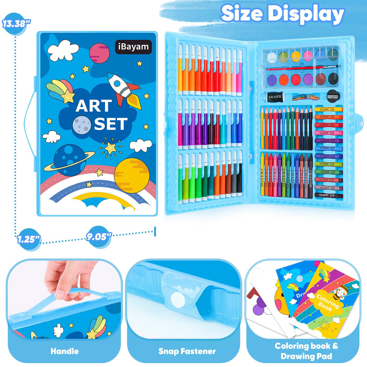 iBayam 149-Set: Crayons, Pastels, Pencils, Pens, Drawing Pad, Coloring Book