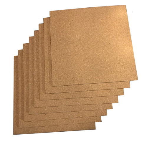 Classic Mules Cork Board Tiles - 8 Pack Square - 12" x 12" - 1/4" Thick Cork Tiles - Premium