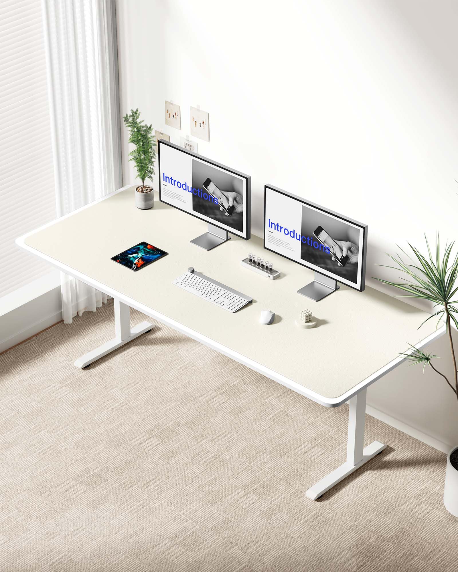 YSAGi Leather Desk Protector, Office Mat, Large Mouse Mat, Non-Slip PU Leather Blotter, Laptop Desk