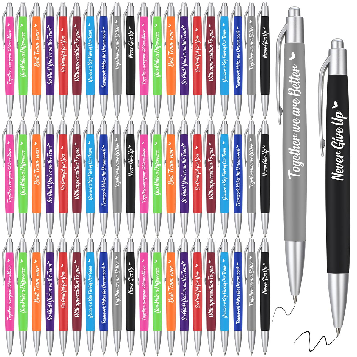 Yeaqee 100 Pcs Motivational Pens, Multicolored, Member